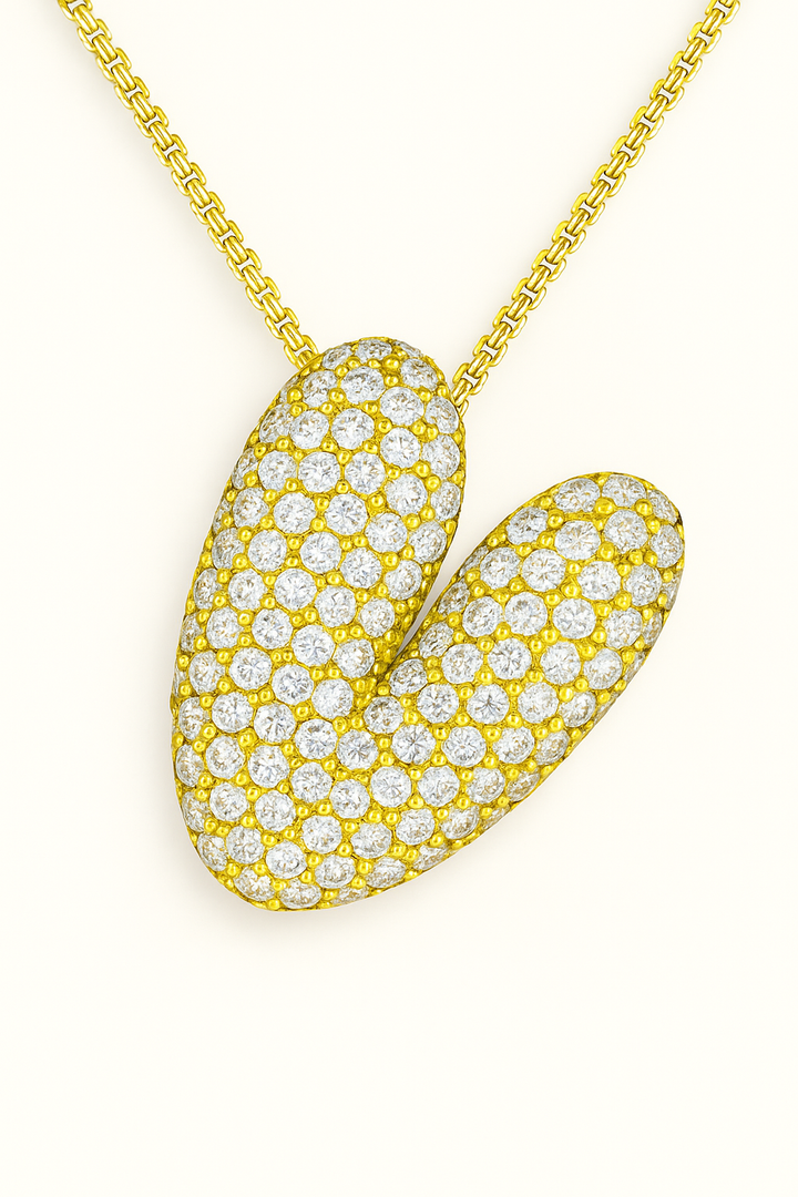 Collier initiales dorées scintillantes