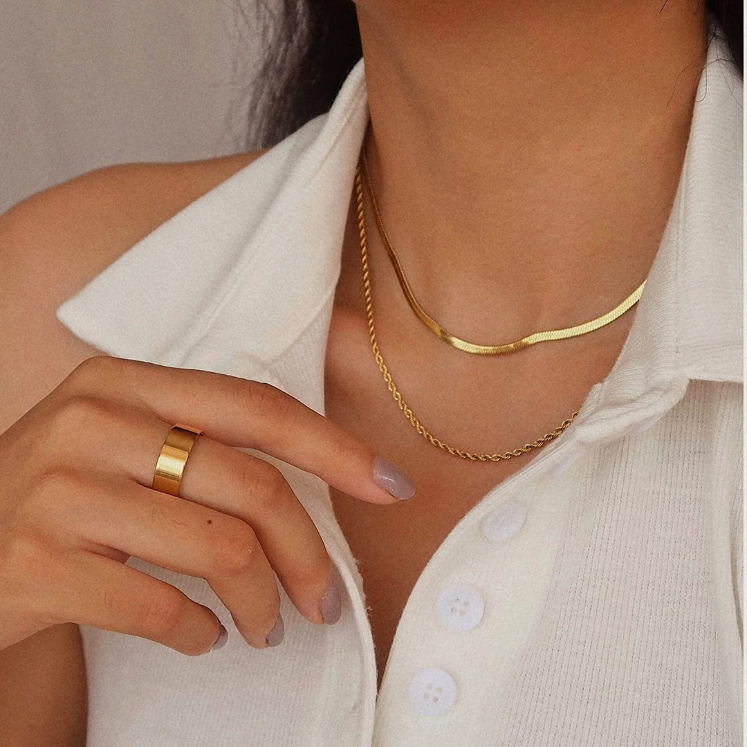 Collier double rang doré Hailey