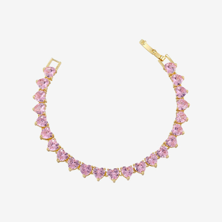 Bracelet doré cœur rose Amalfi