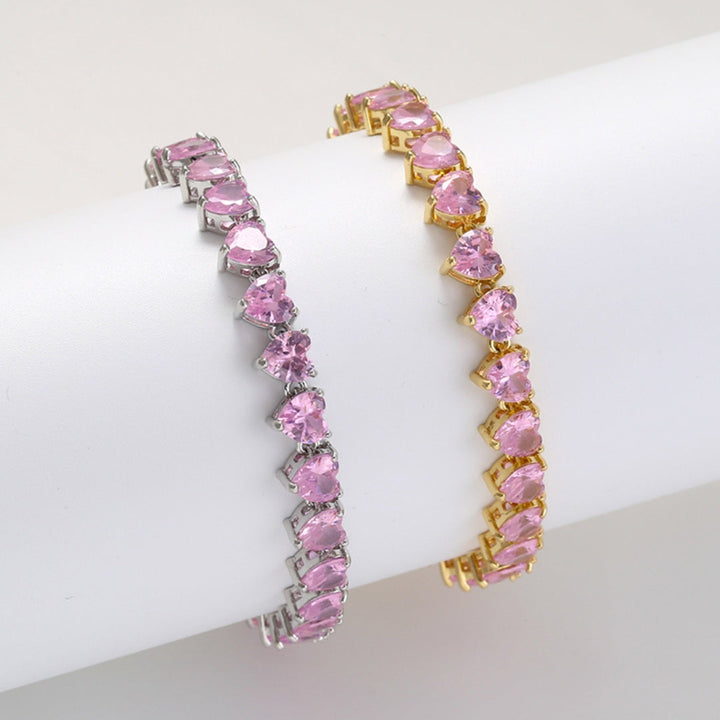 Bracelet doré cœur rose Amalfi