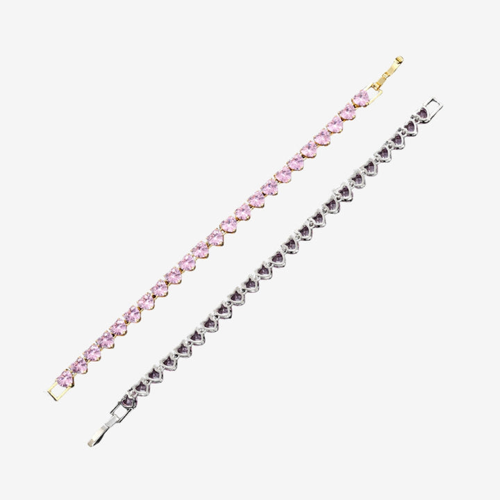 Bracelet doré cœur rose Amalfi