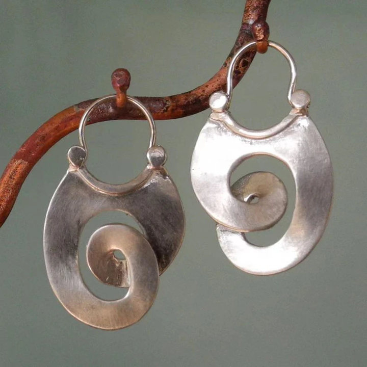 Thaïs | Boucles d'Oreilles Vintage Irégulières en Argent