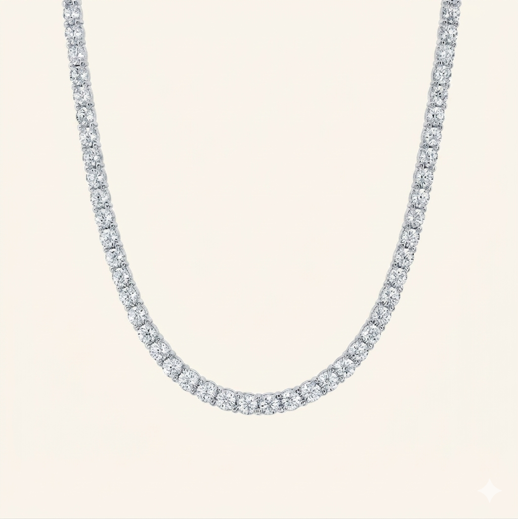 Collier tennis classique doré