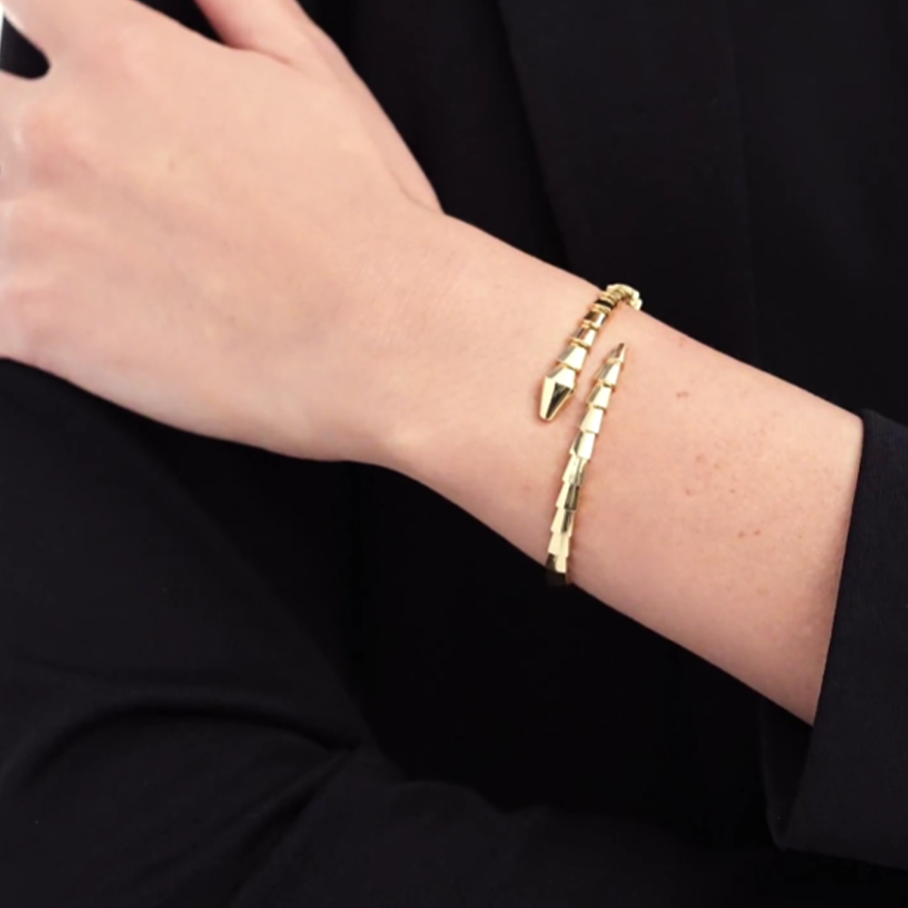 Bracelet jonc ouvert éclats étincelants