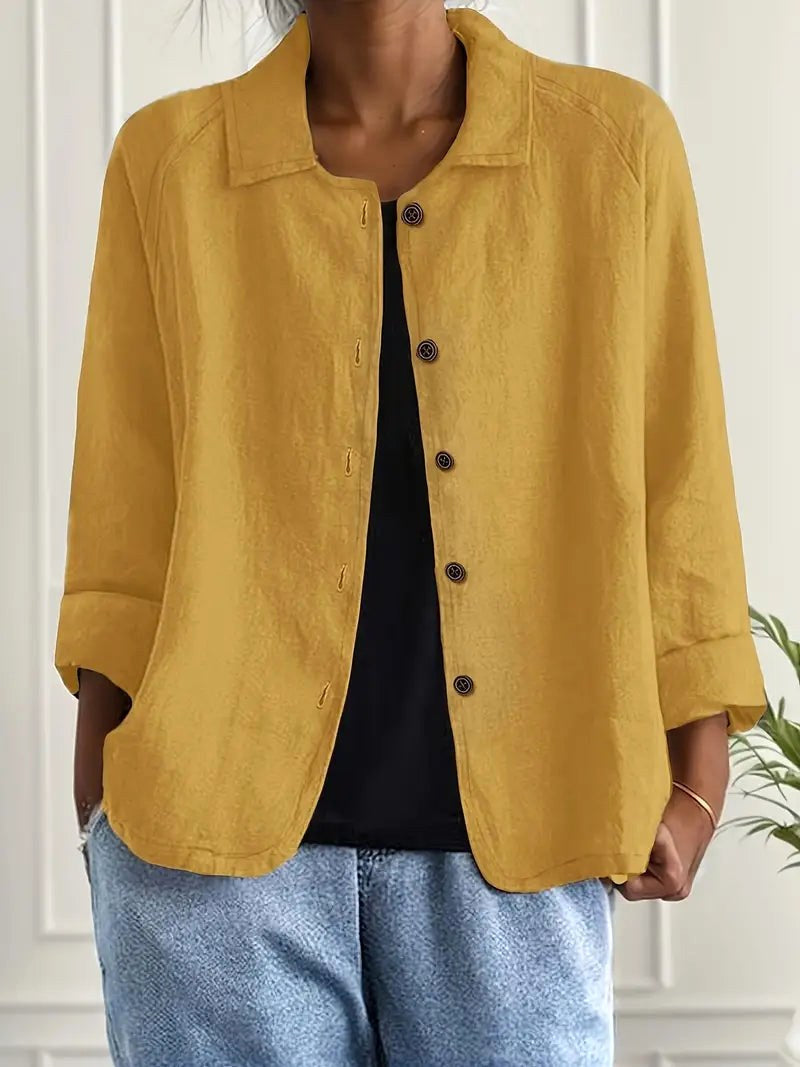 Chemisier Blandine jaune à manches longues Mila Paris