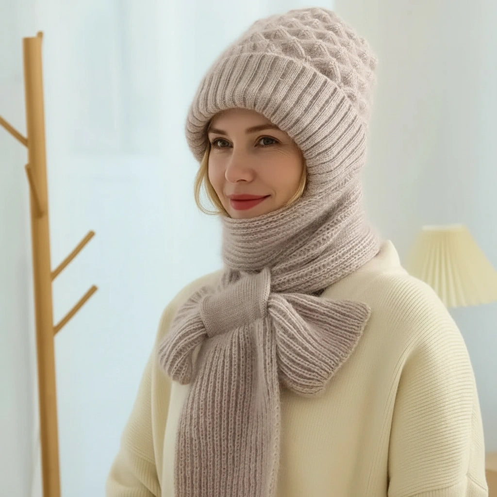 Marie-Claire™ | Ensemble bonnet & écharpe chaud et élégant