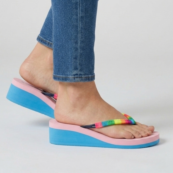 Sandales compensées Héloïse coloris Rose semelle