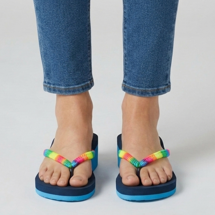 Sandales compensées Héloïse coloris Bleu semelle