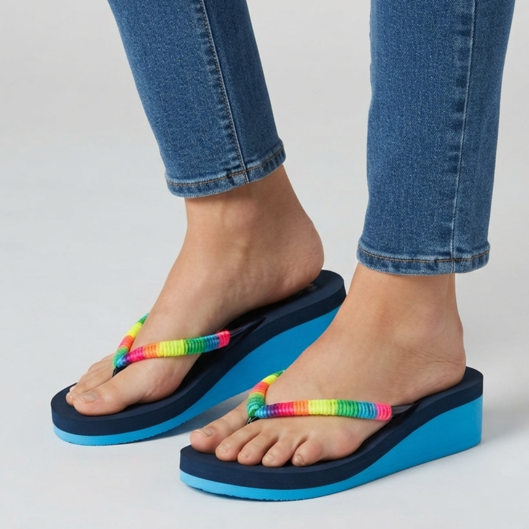 Sandales compensées Héloïse coloris Bleu