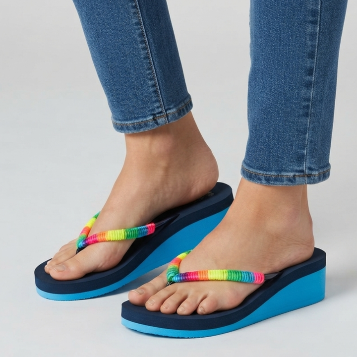 Sandales compensées Héloïse coloris Bleu