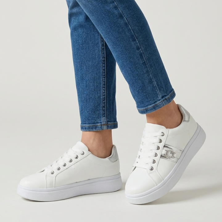 Baskets Gabrielle argent pour femme